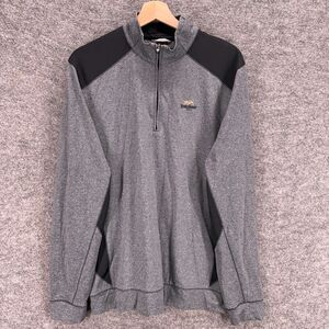 CB Activewear Track Jacket Men 42 Gray Long Sleeve 1/4 Zip High Neck Athletic